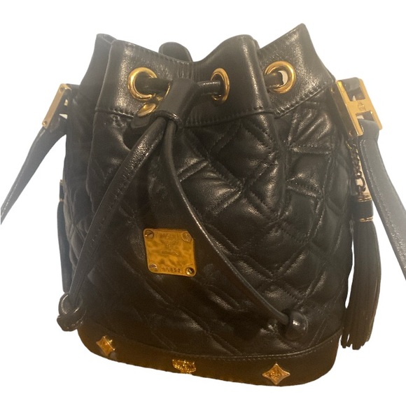 🎊HP Vintage Mini MCM Quilted Bucket Bag - Picture 4 of 17